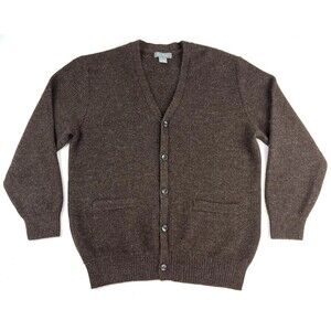 DANIEL CREMIEUX Signature Collection 100% Alpaca Cardigan Brown Sweater Mens L